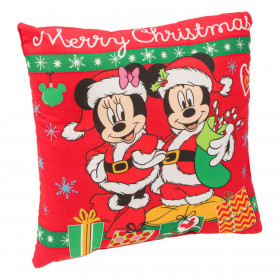 Μαξιλάρι Παιδικό Χριστουγεννιάτικης Διακόσμησης Mickey &amp Minnie &quotMerry Christmas&quot 30x30cm