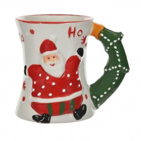 Χριστουγεννιάτικη Κούπα 3D Άγιος Βασίλης Χερούλι Δέντρο 460ml