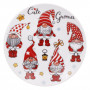 Σετ Χριστουγεννιάτικο Φλιτζάνι Πορσελάνη Λευκό Κόκκινες Φιγούρες Άγιος Βασίλης Gnome &amp Πιατάκι 220ml