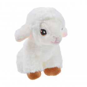 Λούτρινο Αρνάκι Καθιστό Λευκό 16cm