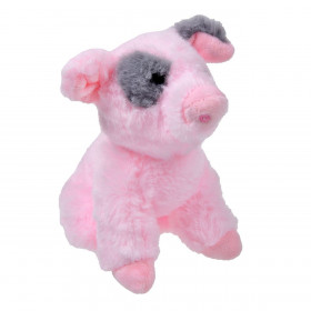 Λούτρινο Γουρουνάκι Καθιστό Ροζ 16cm