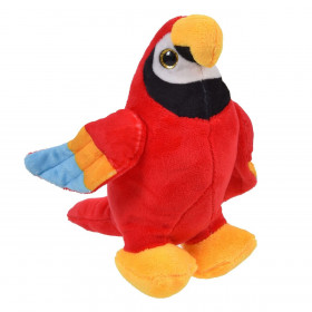 Λούτρινος Παπαγάλος Κόκκινος Καθιστός 17cm