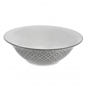 Μπολ Σερβιρίσματος Πορσελάνη Λευκό Γκρι Μοτίβο 1.65lt