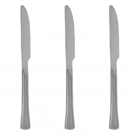 Μαχαίρια Φαγητού Ανοξείδωτο Ατσάλι Ανάγλυφο Ματ Σχέδιο 23 cm - 3 τμχ.