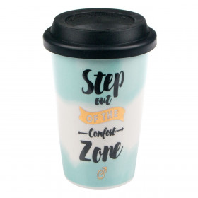 Ποτήρι New Bone Λευκό Βεραμάν 415 ml &amp Καπάκι Σιλικόνης