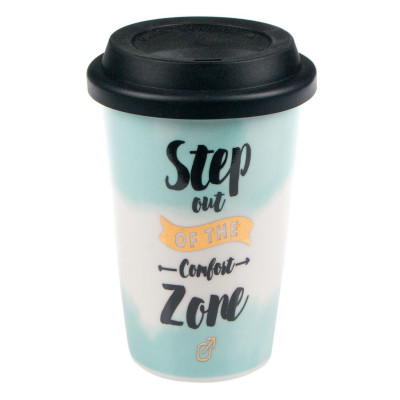 Ποτήρι New Bone Λευκό Βεραμάν 415 ml &amp Καπάκι Σιλικόνης