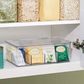 Κουτί Πλαστικό 3 Θέσεων για Τσάι 21x14.5x8.5cm 