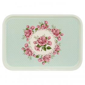 Δίσκος Σερβιρίσματος Ρόζ Πουά Τριαντάφυλλά 41x30x2 εκ.