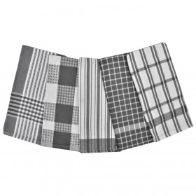 Ποτηρόπανα Ριγέ Γρι Λευκό 39x58 cm - 5 τμχ.