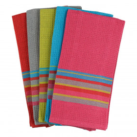 Ποτηρόπανο Κουζίνας Χρωματιστά Ριγέ 58x39 cm - 5 τμχ.