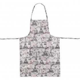 Ποδιά Κουζίνας Γκρι Τύπωμα Παρίσι Αδιάβροχη Επίστρωση 55x75 cm