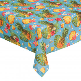 Τραπεζομάντηλο Καλοκαιρινό Μπλε Ανανάδες 180x140 cm Τραπεζομάντηλο Καλοκαιρινό Μπλε Ανανάδες 180x140 cm