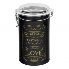 Κουτί Αποθήκευσης με Καπάκι Παράθυρο για Ροφήματα Μαύρο 10.5x18.5 cm