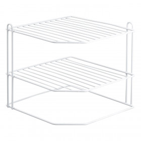 Ράφι Κουζίνας Γωνιακό Τριώροφο Μεταλλικό Λευκό 23x23x21 