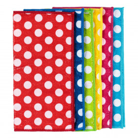 Πανάκια Μικροϊνών Διάφορα Χρώματα Πουά 30x30cm - 6 τμχ. 