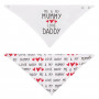 Σαλιάρα - Μπαντάνα Βαμβακερή Λευκή &quotI Love Mum &amp Dad&quot  - 2 τμχ.