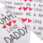 Σαλιάρα - Μπαντάνα Βαμβακερή Λευκή &quotI Love Mum &amp Dad&quot  - 2 τμχ.