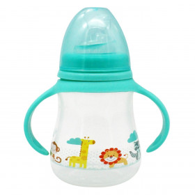 Εκπαιδευτικό Ποτήρι με Στόμιο &amp Λαβές Πλαστικό Βεραμάν Ζωάκια 230ml - Honey Baby