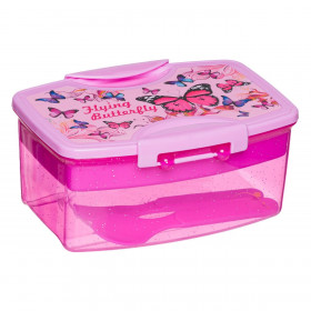 Φαγητοδοχείο για Κορίτσι Ροζ Πεταλούδες με Αξεσουάρ 920 ml Φαγητοδοχείο για Κορίτσι Ροζ Πεταλούδες με Αξεσουάρ 920 ml