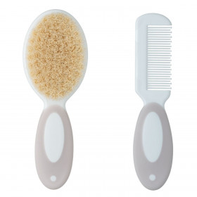 Βρεφικό Σετ Βούρτσα Χτένα από Φυσική Τρίχα Honey Baby - 2 τμχ.