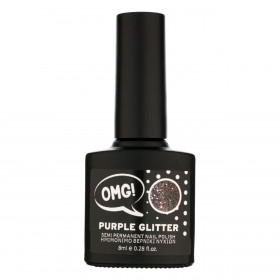 Ημιμόνιμο Βερνίκι Μωβ Glitter - 8ml