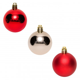 Σετ Χριστουγεννιάτικες Μπάλες Κόκκινες Σαμπανί 5 cm - 12 τμχ.