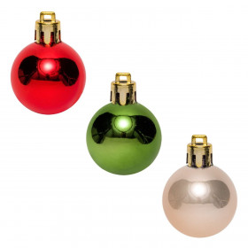 Σετ Χριστουγεννιάτικες Μπάλες Κόκκινες Σαμπανί Πράσινες 3 cm - 20 τμχ.
