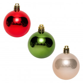 Σετ Χριστουγεννιάτικες Μπάλες Κόκκινες Σαμπανί Πράσινες 5 cm - 12 τμχ.