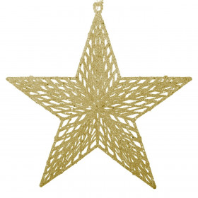 Χριστουγεννιάτικo Στολίδι Δέντρου Αστέρι Διάτρητo Σαμπανί Glitter 18 cm