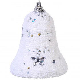 Σετ Χριστουγεννιάτικα Στολίδια Καμπάνες Λευκές 7 cm - 6 τμχ.