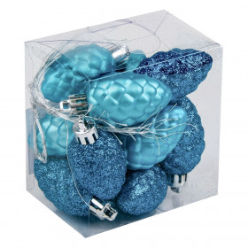 Σετ Χριστουγεννιάτικα Στολίδια Κουκουνάρια Τυρκουάζ Ματ Glitter 5 cm - 12 τμχ. Σετ Χριστουγεννιάτικα Στολίδια Κουκουνάρια Τυρκουάζ Ματ Glitter 5 cm - 12 τμχ.