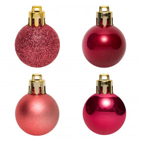 Σετ Χριστουγεννιάτικες Μπάλες Ροζ Ροδί Glitter 3 cm - 20 τμχ.