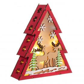 Χριστουγεννιάτικο Έλατο Ξύλινο Φωτιζόμενο LED 20 cm.