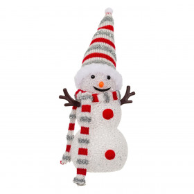 Χριστουγεννιάτικη Διακοσμητική Ακρυλική Φιγούρα Χιονάνθρωπος Χρωματιστά LED 24 cm