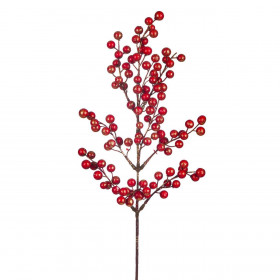 Χριστουγεννιάτικο Διακοσμητικό Κλαδί Berries Κόκκινο Μπρονζέ 50 cm