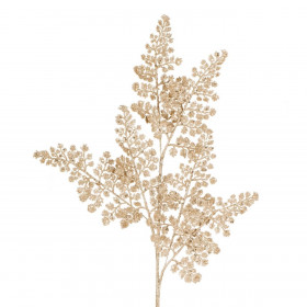 Χριστουγεννιάτικο Διακοσμητικό Κλαδί Σαμπανί Φύλλα Glitter 66cm