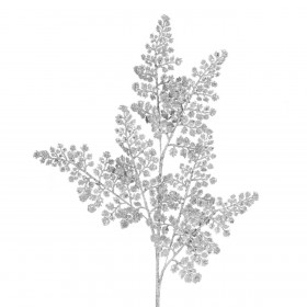 Χριστουγεννιάτικο Διακοσμητικό Κλαδί Ασημί Φύλλα Glitter 66cm Χριστουγεννιάτικο Διακοσμητικό Κλαδί Ασημί Φύλλα Glitter 66cm
