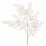 Χριστουγεννιάτικο Διακοσμητικό Κλαδί Λευκά Φύλλα Glitter 66cm