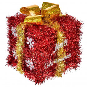 Χριστουγεννιάτικο Διακοσμητικό Δώρο Tinsel 12x12x12 cm
