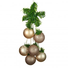 Χριστουγεννιάτικη Αρμάθα Σαμπανί Ματ Glitter 30 εκ. - 6 τμχ.