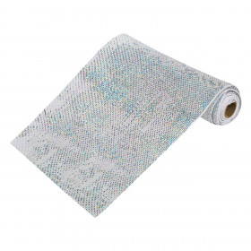 Χριστουγεννιάτικο Διακοσμητικό Ύφασμα Λευκό Ιριδίζον 5m x 24cm