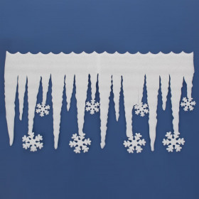 Χριστουγεννιάτικο Διακοσμητικό Banner Σταλακτίτες Νιφάδες 65.5x34.5cm