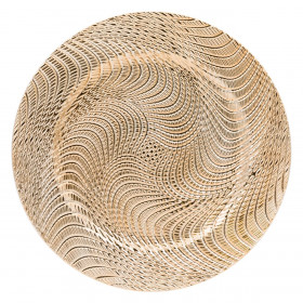 Πιατέλα Διακοσμητική Πλαστική Σαμπανί Ανάγλυφο Σχέδιο 33 cm