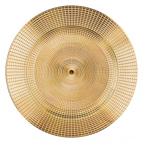 Πιατέλα Διακοσμητική Πλαστική Χρυσή Ανάγλυφη 33 cm