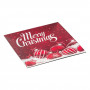 Χριστουγεννιάτικη Διακοσμητική Πιατέλα Τετράγωνη Πλαστική Κόκκινη Μπάλες &quotMerry Christmas&quot 30x30cm