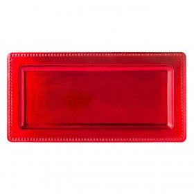 Χριστουγεννιάτικος Διακοσμητικός Δίσκος Παραλληλόγραμμος Πλαστικός Κόκκινος 35.5x17.8cm