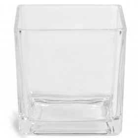 Βάζο Διακοσμητικό - Γυάλα Τετράγωνο Διάφανο 10x10x10cm