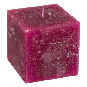 Κερί Τετράγωνο Αρωματικό Mπορντό Βιολέτα 7.5x7.5x7.5 cm