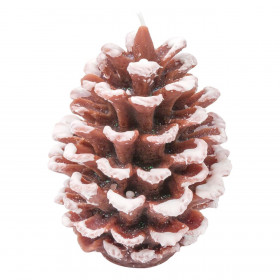 Κερί Χριστουγεννιάτικο Κουκουνάρι Χιονισμένο 9x14cm