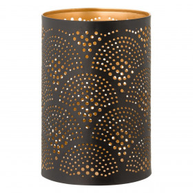 Βάση Ρεσώ Μεταλλική Μαύρη Μπρονζέ Διάτρητη Κύκλοι 10.5x15cm